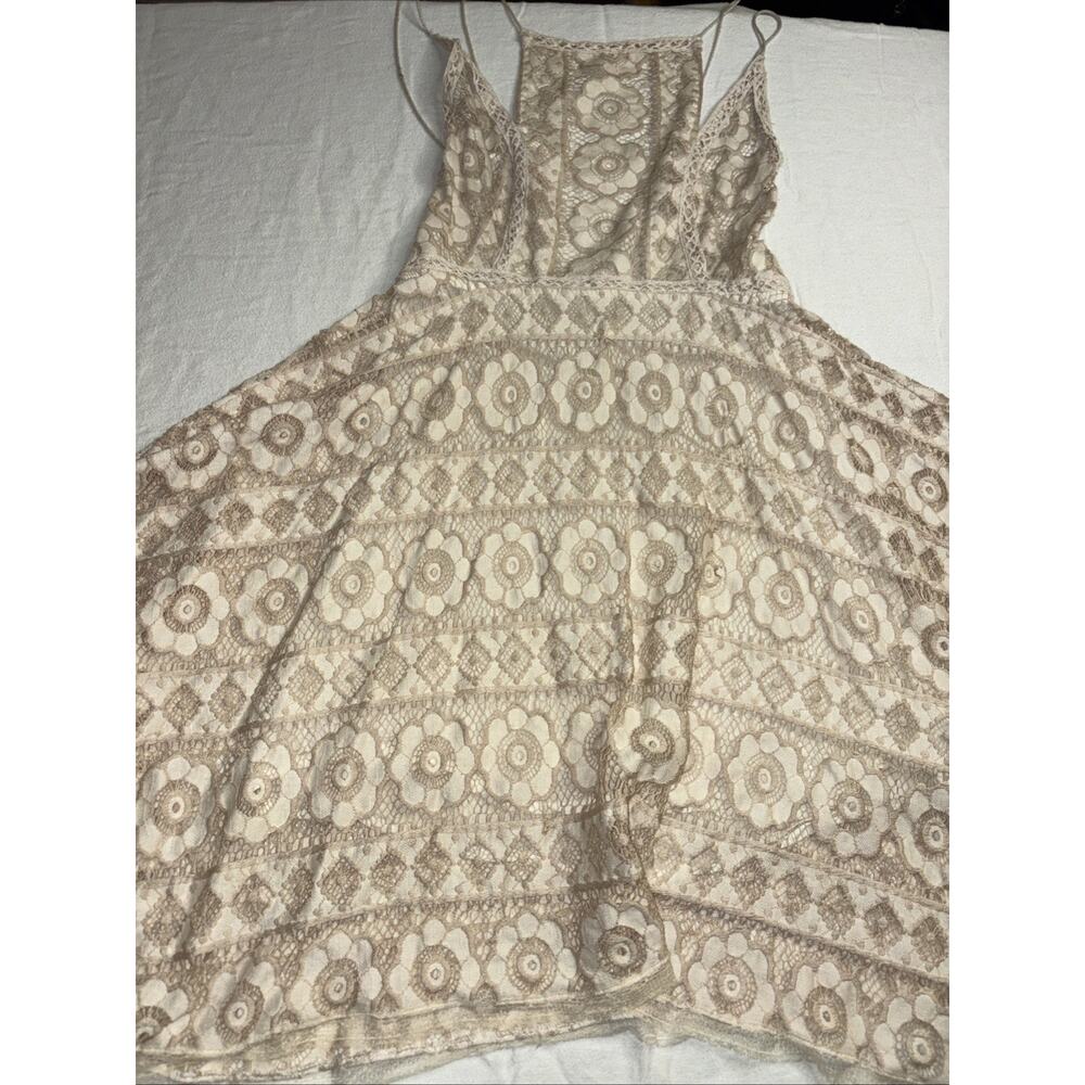 Free People Lace Mini Dress Ivory Size 0